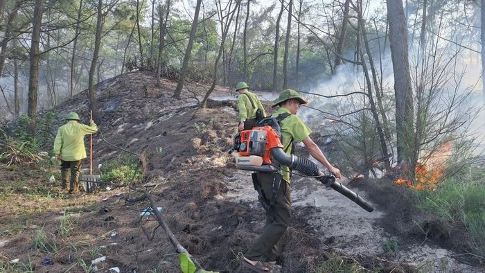 Lực lượng Kiểm lâm Tp. Huế kịp thời khống chế vụ cháy tại xã Phú Vinh