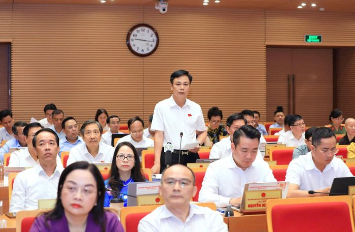 Đại biểu Nguyễn Văn Luyến, Tổng Giám đốc Tổng công ty Đầu tư phát triển hạ tầng đô thị UDIC phát biểu. Ảnh: Thành Thái