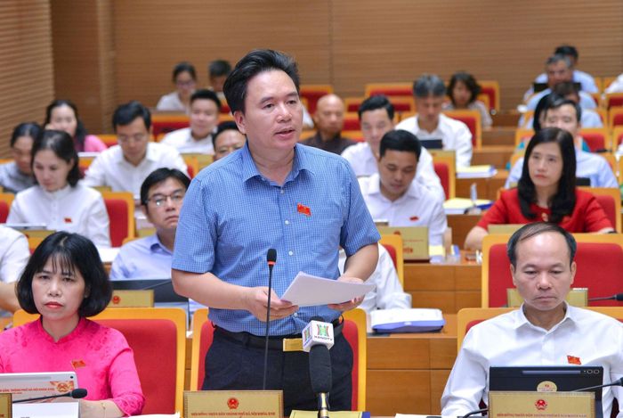 Đại biểu Nguyễn Văn Thường phát biểu thảo luận. Ảnh: Thành Thái