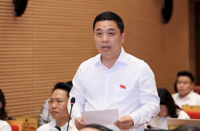 Đại biểu Vũ Gia Luyện thảo luận tại kỳ họp. Ảnh: Thành Thái