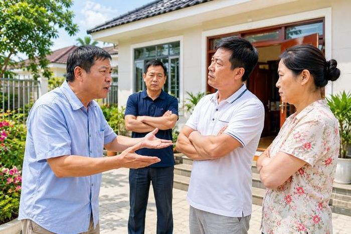 Anh họ yêu cầu tôi phải chia một nửa số tiền bán nhà thì gia đình anh mới đồng ý dọn đi. Ảnh minh họa