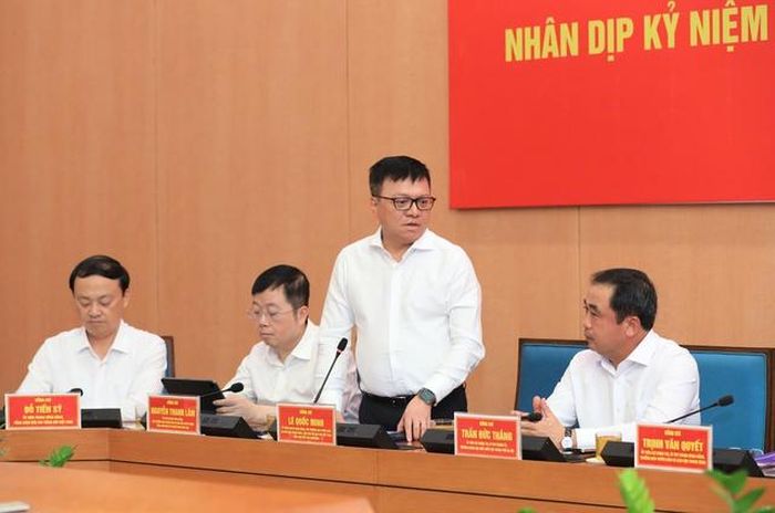 Tổng Biên tập Báo Nhân dân, Phó Trưởng ban Tuyên giáo và Dân vận Trung ương, Chủ tịch Hội Nhà báo Việt Nam Lê Quốc Minh phát biểu.