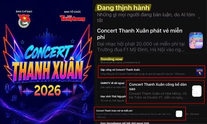 "Concert Thanh Xuân" liên tục "xâm chiếm" bảng thịnh hành trên "thành phố Sợi Chỉ".