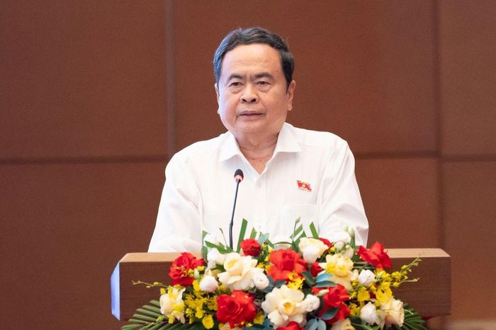 Chủ tịch Quốc hội Trần Thanh Mẫn phát biểu kết luận hội nghị. Ảnh: QH