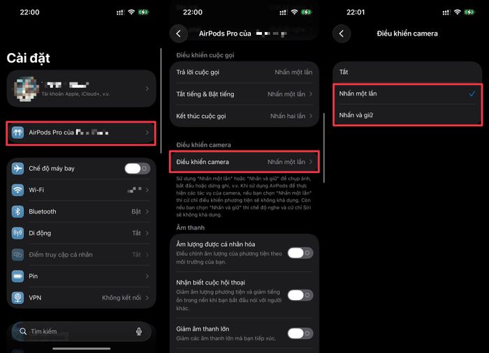  Cách bật tính năng Camera Remote trên AirPods. 