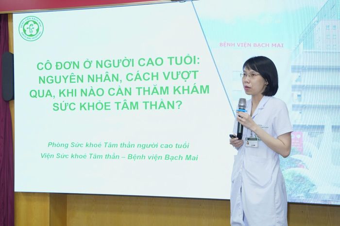 Tiến sĩ Nguyễn Thị Phương Mai, Trưởng phòng Sức khỏe tâm thần người cao tuổi, Viện Sức khỏe Tâm thần, Bệnh viện Bạch Mai. Ảnh: BVCC.