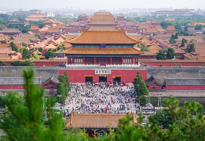 Tử Cấm Thành là một trong những công trình tiêu biểu nằm trên Trục Trung tâm Bắc Kinh, Di sản Thế giới được UNESCO ghi danh năm 2024. Ảnh: Xinhua