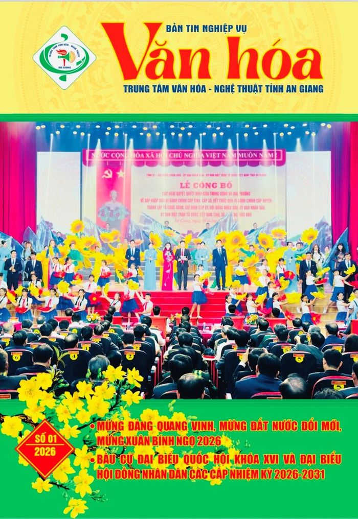 Bìa Bản tin Nghiệp vụ Văn hóa của Trung tâm Văn hóa Nghệ thuật tỉnh An Giang số 1 năm 2026