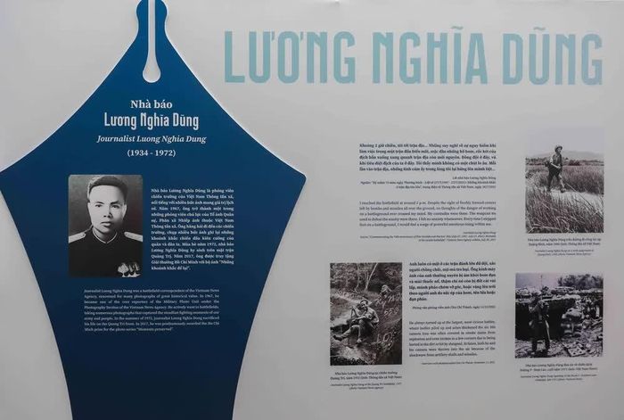 Nhà báo Lương Nghĩa Dũng (1934 - 1972) là phóng viên chiến trường xuất sắc của Việt Nam Thông tấn xã. Ông hy sinh tại mặt trận Quảng Trị năm 1972 và được truy tặng Giải thưởng Hồ Chí Minh năm 2017 với bộ ảnh giá trị "Những khoảnh khắc để lại". Ảnh: Phan Phương – TTXVN