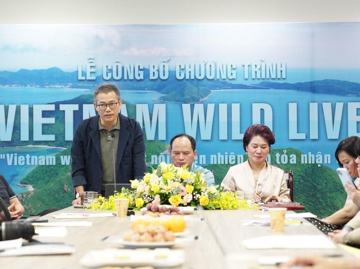 Nhà báo, Đạo diễn Nguyễn Hoàng Lâm (Phó Trưởng Ban Chuyên đề - Khoa giáo) chia sẻ tại lễ công bố chương trình. Ảnh: BTC