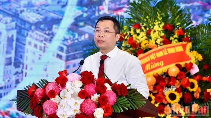 Tổng Giám đốc Cổng Thông tin điện tử Chính phủ Nguyễn Hồng Sâm phát biểu ý kiến tại lễ kỷ niệm. (Ảnh: THANH GIANG) 