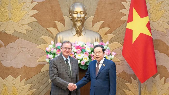 Chủ tịch Quốc hội Trần Thanh Mẫn và Phó Chủ tịch Quốc hội Cộng hòa Liên bang Đức Bodo Ramelow.