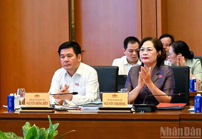 Các Phó Chủ tịch Quốc hội và các đại biểu dự hội nghị. (Ảnh: DUY LINH)