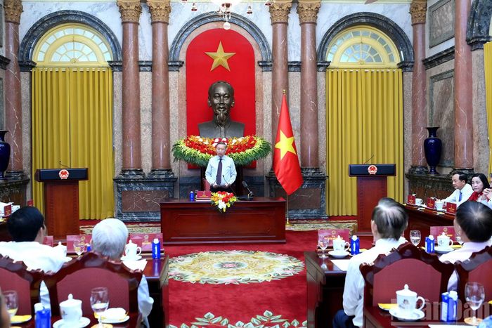 Tổng Bí thư, Chủ tịch nước Tô Lâm phát biểu tại cuộc gặp mặt.