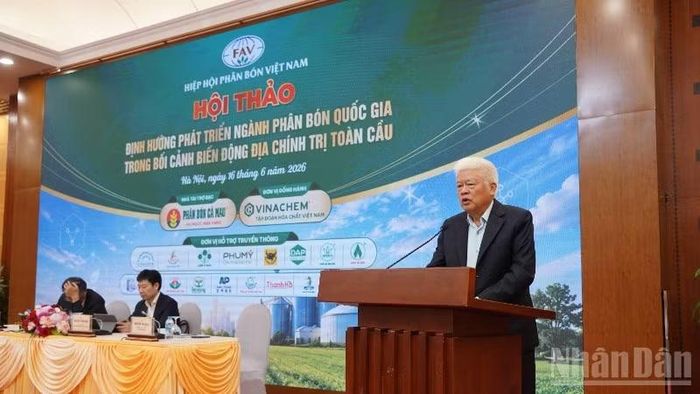 Ông Nguyễn Trí Ngọc, Phó Chủ tịch kiêm Tổng Thư ký Hiệp hội Phân bón Việt Nam, thông tin tại hội thảo.