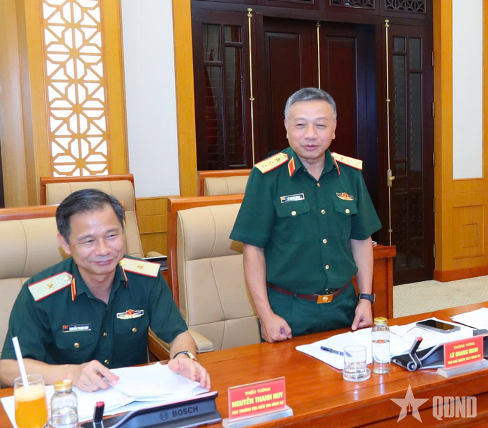 Thượng tướng Lê Quang Minh phát biểu tại hội nghị. 