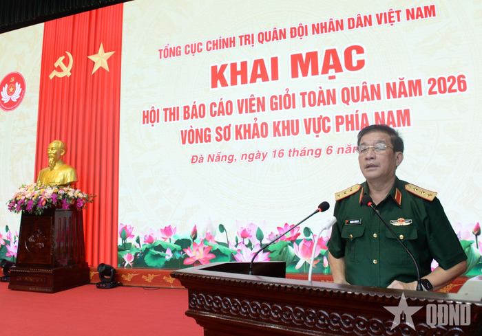 Thượng tướng Trương Thiên Tô phát biểu chỉ đạo tại hội thi.