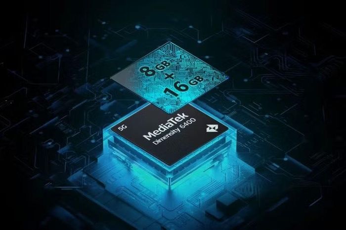 Cấu hình phần cứng của điện thoại thông minh này là bộ vi xử lý MediaTek Dimensity 6400, hoạt động cùng với 8 GB RAM và bộ nhớ trong 256 GB. Ngoài ra, thiết bị hỗ trợ tùy chọn mở rộng RAM ảo, cho phép tăng dung lượng lên đến 16 GB.