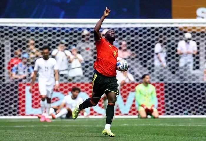 Lukaku để lại dấu ấn trong bàn thắng của đội tuyển Bỉ.