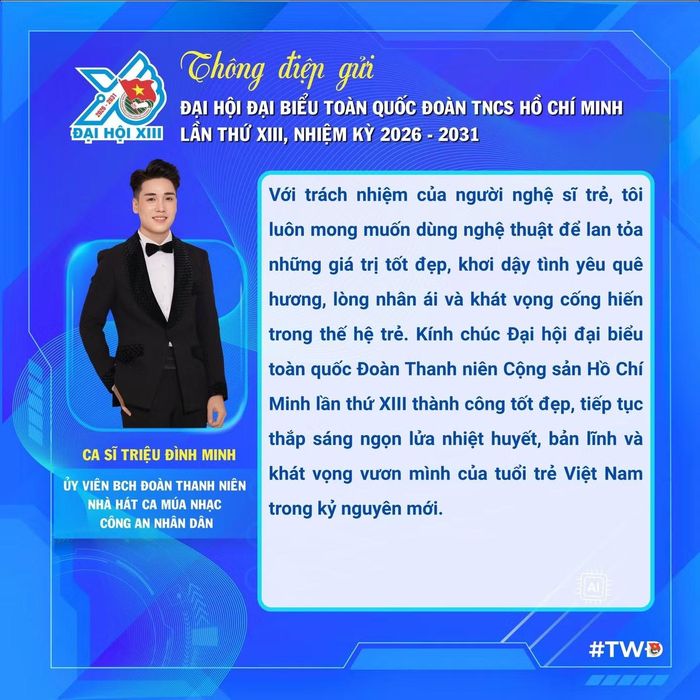 Ca sĩ trẻ Triệu Đình Minh mong muốn dùng nghệ thuật để lan tỏa những giá trị tốt đẹp.