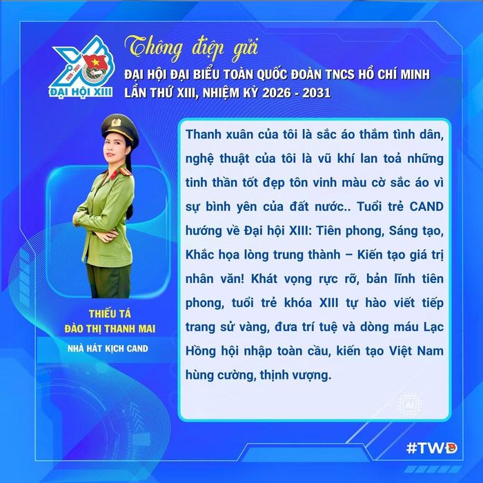 Thanh xuân với sắc áo thắm tình dân, Thiếu tá Đào Thị Thanh Mai nguyện viết tiếp trang sử vàng, đưa trí tuệ và dòng máu Lạc Hồng hội nhập toàn cầu.