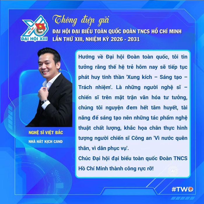 Nghệ sĩ Việt Bắc gửi thông điệp tới Đại hội.