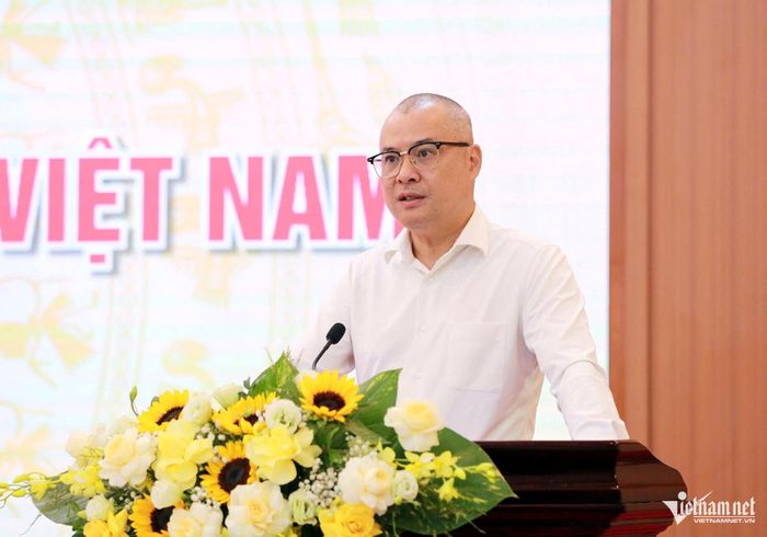 Bí thư Tỉnh ủy Phú Thọ Phạm Đại Dương phát biểu tại buổi gặp mặt nhân kỷ niệm 101 năm Ngày Báo chí Cách mạng Việt Nam. Ảnh: Đức Hoàng
