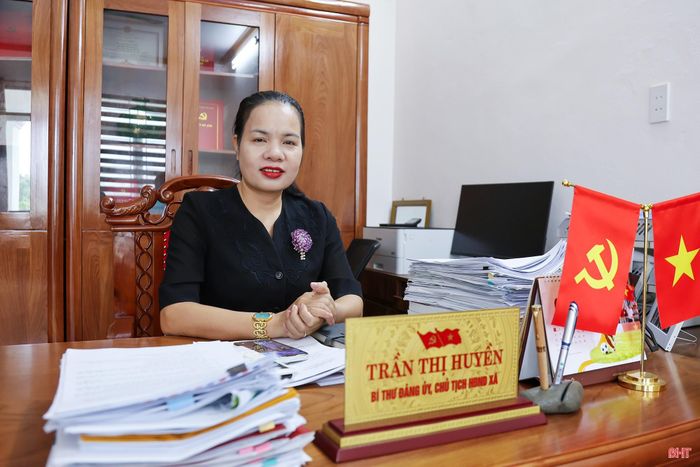 Bà Trần Thị Huyền - Bí thư Đảng ủy xã Kỳ Hoa.