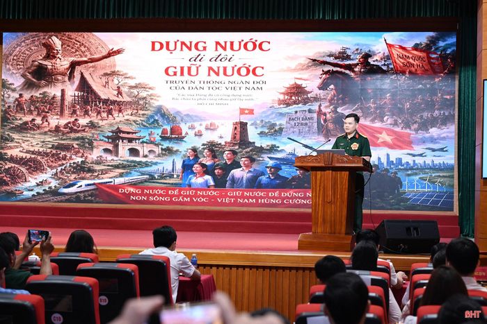 Phần dự thi của Trung tá Nguyễn Giao Hưởng - Chính trị viên phó, Ban CHQS xã Cẩm Bình, Đảng bộ Bộ CHQS tỉnh Hà Tĩnh.
