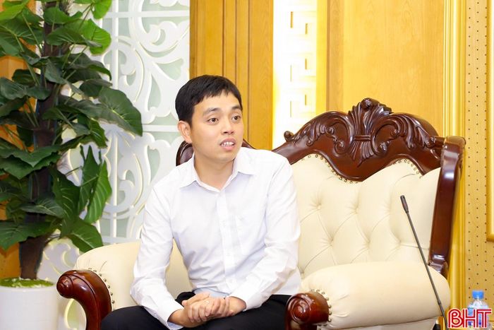 Ông Hoàng Văn Đức - Chủ tịch HĐQT Công ty Cổ phần Mirabo Global phát biểu tại buổi tiếp.
