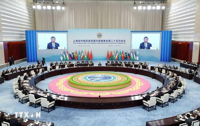 Toàn cảnh Hội nghị thượng đỉnh SCO tại Thiên Tân, Trung Quốc, ngày 1/9/2025. (Ảnh: THX/TTXVN)