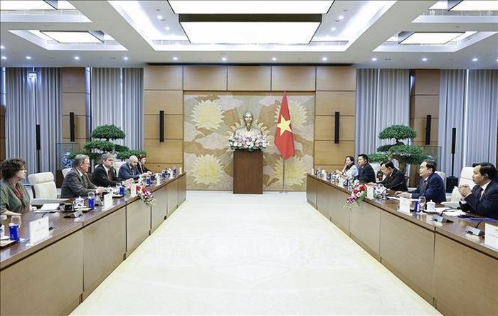 Chủ tịch Quốc hội Trần Thanh Mẫn tiếp Phó Chủ tịch Quốc hội Cộng hòa Liên bang Đức Bodo Ramelow. Ảnh: Doãn Tấn/TTXVN