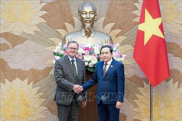Chủ tịch Quốc hội Trần Thanh Mẫn tiếp Phó Chủ tịch Quốc hội Cộng hòa Liên bang Đức Bodo Ramelow. Ảnh: Doãn Tấn/TTXVN