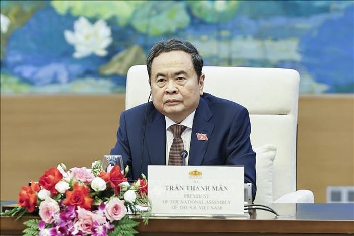 Chủ tịch Quốc hội Trần Thanh Mẫn phát biểu. Ảnh: Doãn Tấn/TTXVN