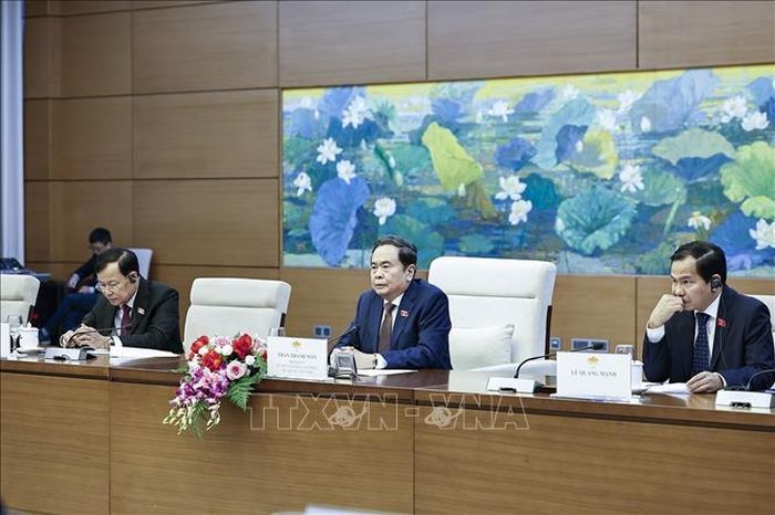 Chủ tịch Quốc hội Trần Thanh Mẫn phát biểu. Ảnh: Doãn Tấn/TTXVN