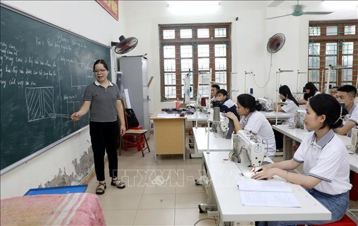 Giờ học tại trường Cao đẳng nghề Thái Bình. Ảnh: Thế Duyệt/TTXVN