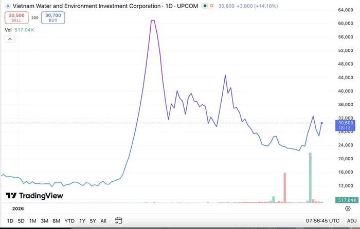 Diễn biến cổ phiếu VIW từ đầu năm đến nay. Nguồn: TradingView.