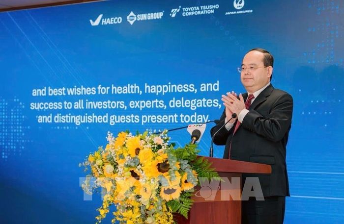Bí thư Tỉnh ủy Quảng Ninh Quản Minh Cường phát biểu. Ảnh: TTXVN phát 