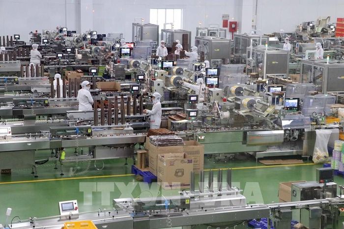 Một phần của dây chuyền sản xuất tại công ty Tân Huê Viên, nơi tạo ra hàng ngàn việc làm với mức thu nhập ổn định cho người lao động địa phương. Ảnh: Trung Kiên - TTXVN. Ảnh: Trung Kiên - TTXVN