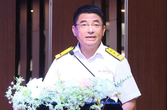 Trưởng Thuế tỉnh Thanh Hóa Nguyễn Văn Thủy phát biểu chỉ đạo hội nghị.
