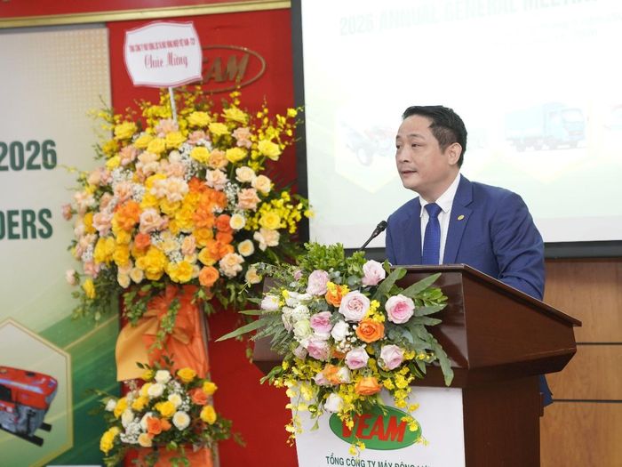 Ông Nguyễn Hoàng Giang, thành viên Hội đồng quản trị, Tổng giám đốc VEAM phát biểu tại Đại hội. Ảnh: VEAM.