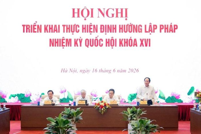 Phó Thủ tướng Lê Tiến Châu phát biểu tại Hội nghị triển khai thực hiện Định hướng lập pháp nhiệm kỳ Quốc hội khóa XVI - Ảnh: VGP.