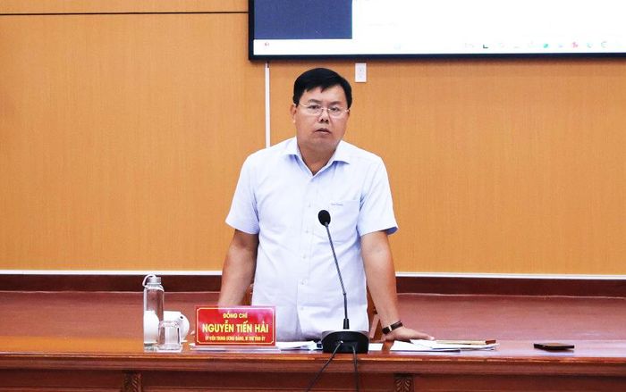 Bí thư Tỉnh ủy An Giang Nguyễn Tiến Hải phát biểu tại buổi làm việc