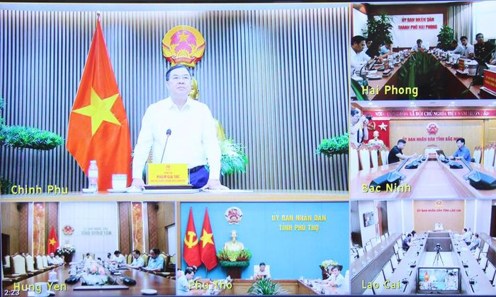  Toàn cảnh hội nghị trực tuyến. 