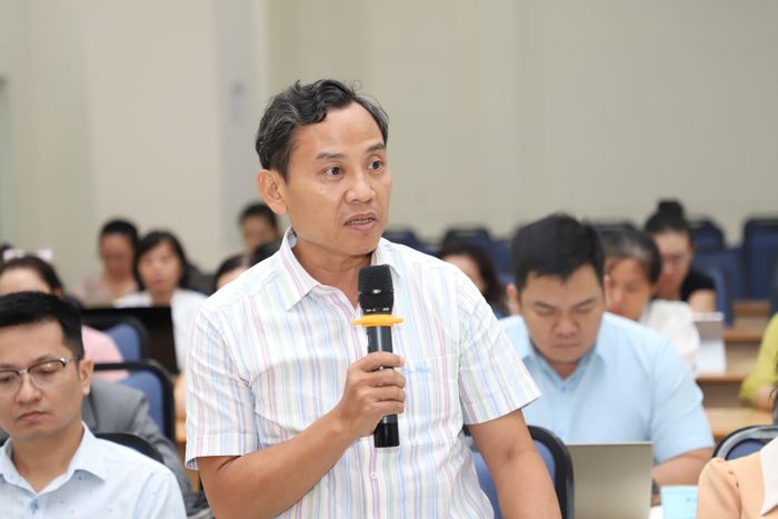 Đại diện các trường thành viên thuộc Đại học Đà Nẵng phát biểu tại hội thảo. Ảnh: NGỌC HÀ