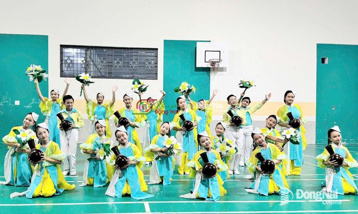 Tiết mục sẽ được các em thiếu nhi biểu diễn tại phần diễu hành giới thiệu đặc trưng Đồng Nai. Ảnh: ĐVCC