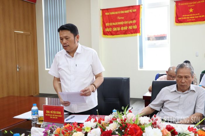 Lãnh đạo Hiệp hội Doanh nghiệp tỉnh phát biểu tại chương trình khảo sát
