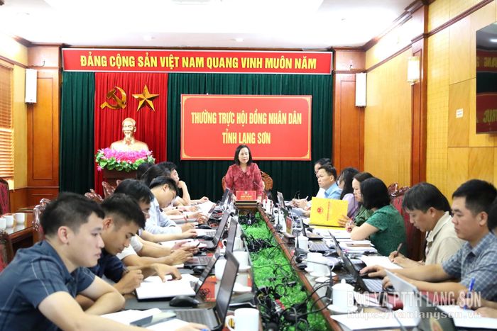 Đồng chí Đoàn Thị Hậu, Phó Bí thư Thường trực Tỉnh ủy, Chủ tịch HĐND tỉnh phát biểu kết luận phiên họp