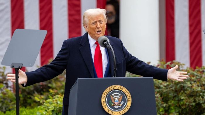 Tổng thống Mỹ Donald Trump phát biểu tại Nhà Trắng. Ảnh: THX/TTXVN.