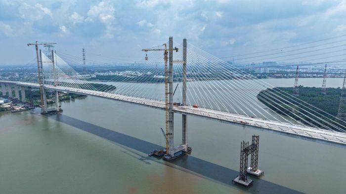 Cầu Phước Khánh là công trình giao thông chiến lược đối với hạ tầng khu vực ĐBSCL và Đông Nam Bộ. Ảnh: Báo Pháp luật TP. HCM